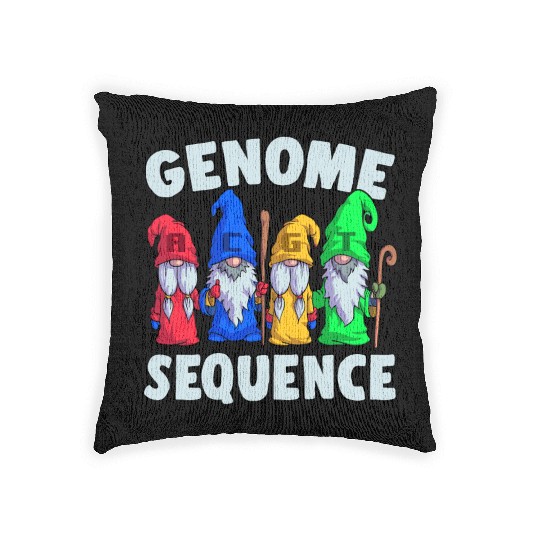 Genome Sequence Funny Gnome Biology Science Pun Woven Pillows