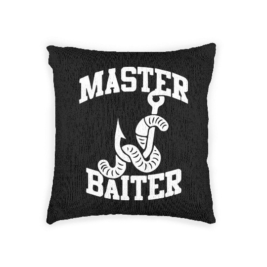master baiter- fishing gift Woven Pillows