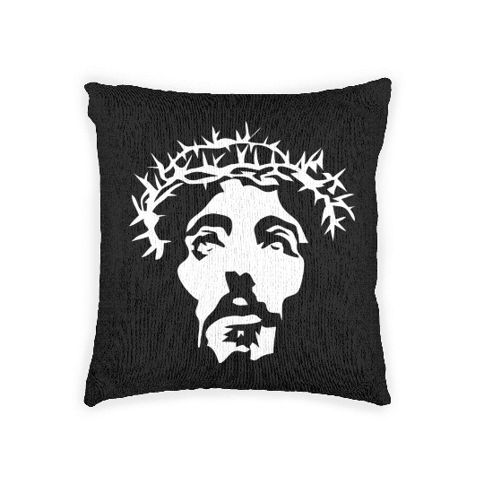 Jesus crown of thorns stencil Woven Pillows