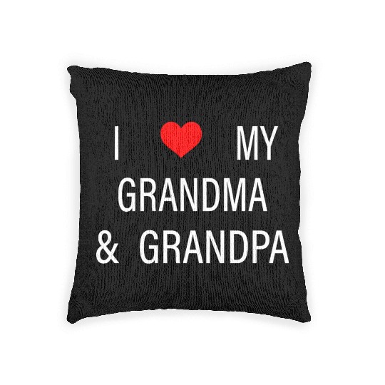 I Love My Grandma and Grandpa Woven Pillows