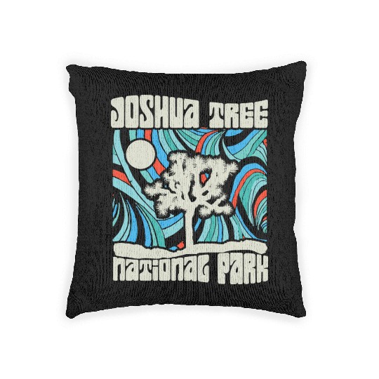 Joshua Tree National Park Retro Psychedelic 60S Ho Woven Pillows