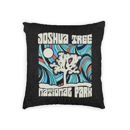 Joshua Tree National Park Retro Psychedelic 60S Ho Woven Pillows
