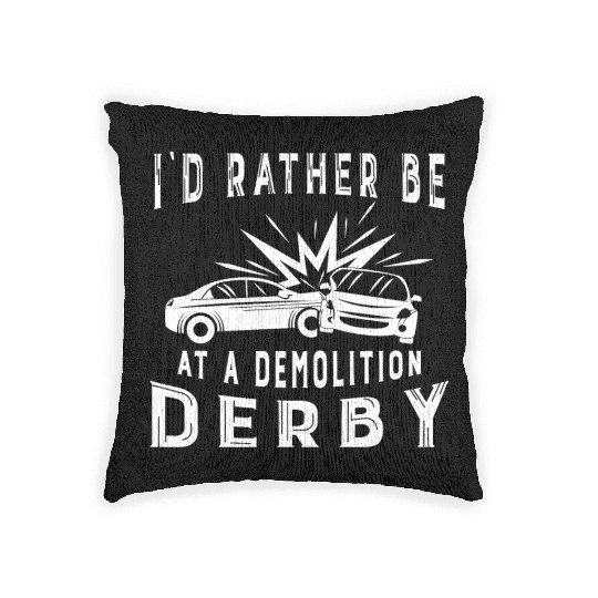 Demo Derby Demolition Derby At A Demolition Derby Woven Pillows