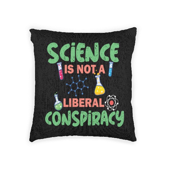 science not conspiracy science conspiracy Woven Pillows