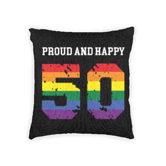 50th Birthday 50 BDay Birthdaygift LGBTQ Gays Gift Woven Pillows