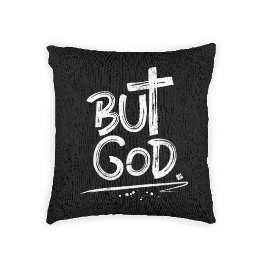 But God Cross Christian Woven Pillows