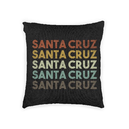 Retro Santa Cruz California Woven Pillows