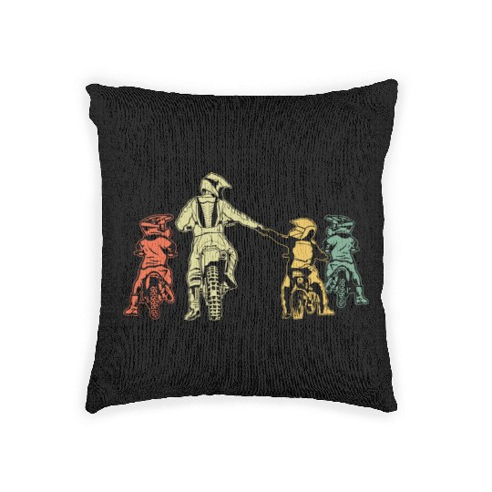 dirt bike dad Woven Pillows for fathers day