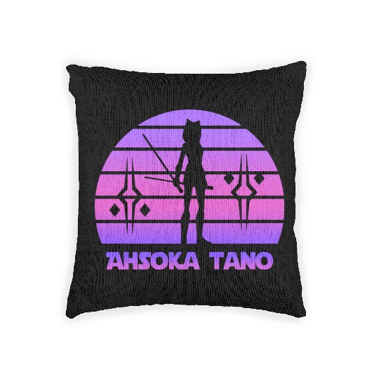 Ahsoka tano - Synthwave Woven Pillows