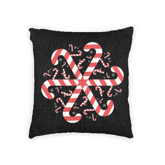 Candy Cane Gift Snowflake Candy Cane Christmas Woven Pillows