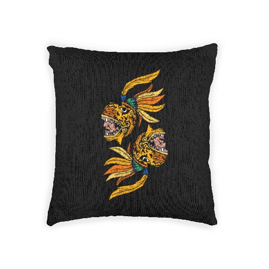 Aztec Warior Jaguar Maya Inca Culture Woven Pillows