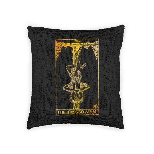 The Hanged Man Vintage Tarot Card Woven Pillows