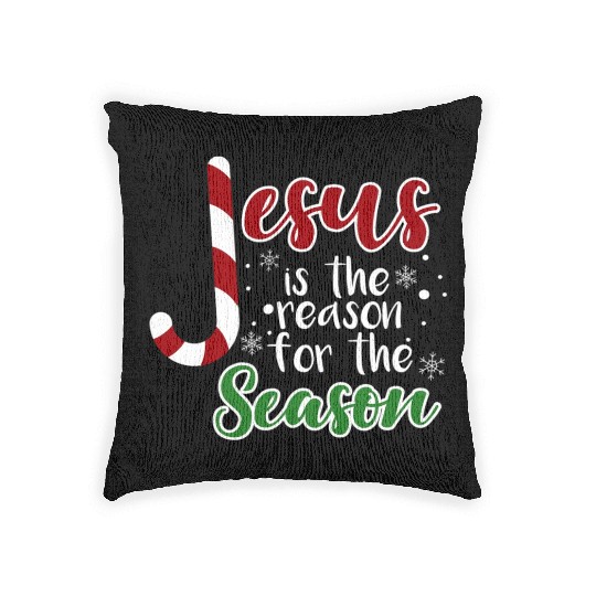 Jesus Is The Reason For The Season Christmas birth Woven Pillows
