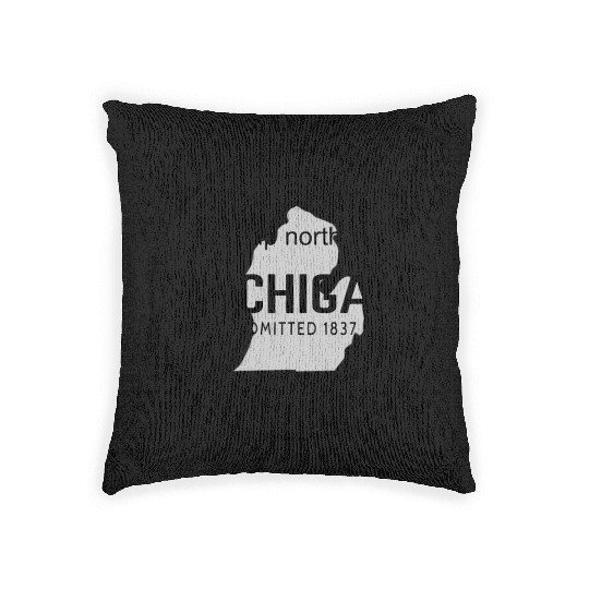 Up North Michigan 1837 Great Lakes Latitude And Lo Woven Pillows