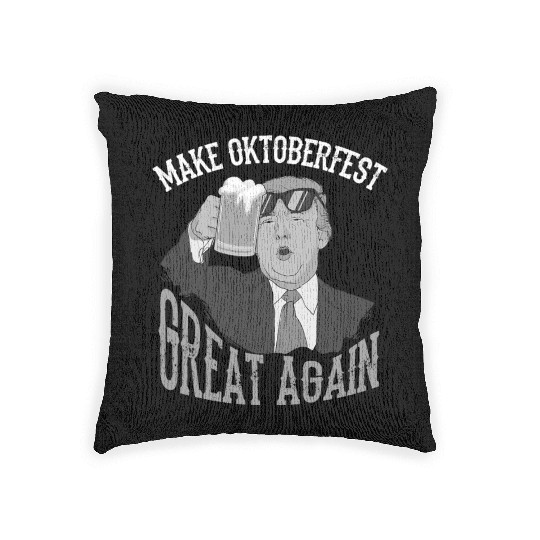 Cute President Make Oktoberfest Great Again Trump Woven Pillows