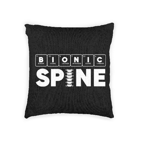 Back Surgery Bionic Spine Periodic Table Science Woven Pillows