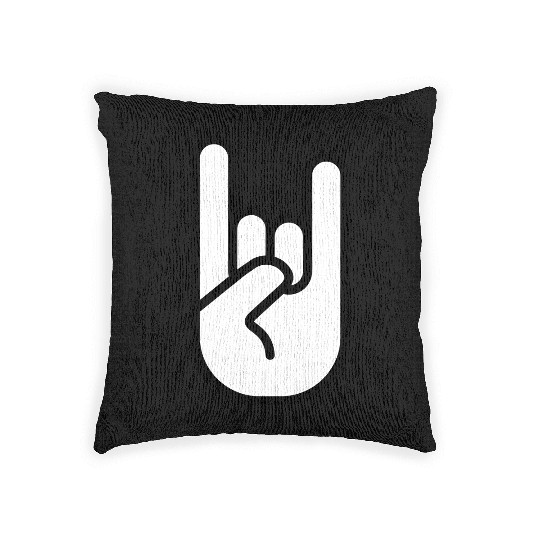 Heavy metal rock hand icon 02 Woven Pillows