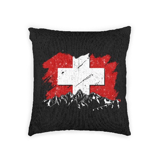 Switzerland Flag Zurich Bern Alps Swiss German Woven Pillows