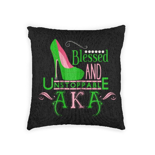 Womens AKA inspired Blessed AKA AKA sorority Alpha Woven Pillows