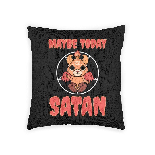 Baphomet Maybe Today Satan Woven Pillows