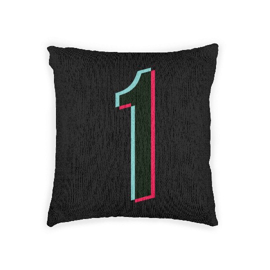 1 - jersey number - Tiktok glitch Woven Pillows