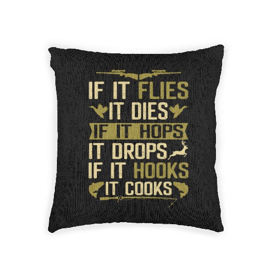 Duck Deer Fish Hunting Woven Pillows