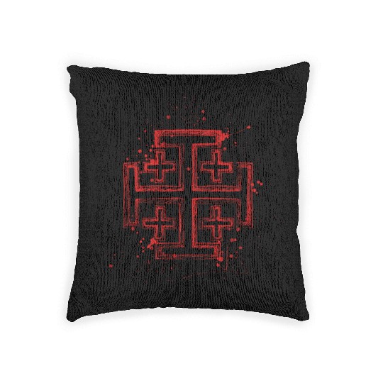 Knights Templar Crusader Cross Woven Pillows