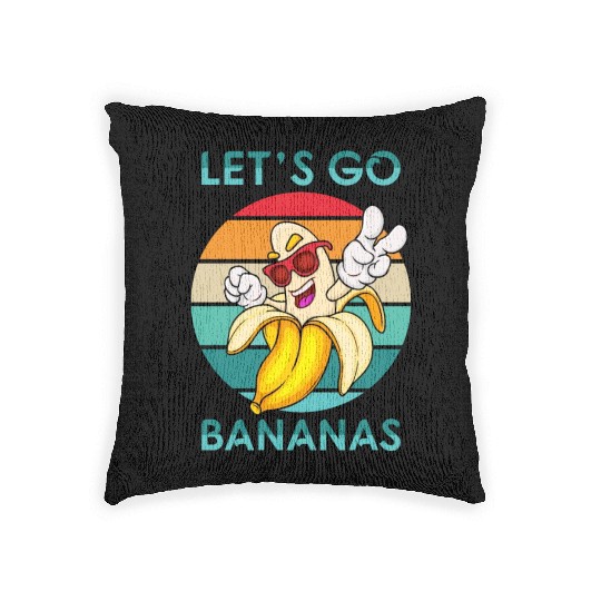 Banana Funny Outfit Fruit Kids Let`s Go-Bananas Woven Pillows