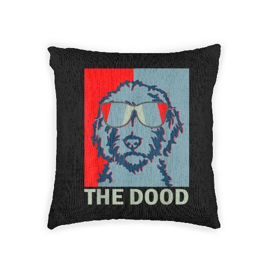 Funny The Dood Goldendoodle Doodle Mom Dad Woven Pillows