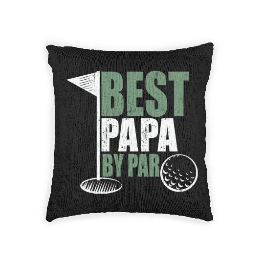 Best papa by par golf funny fathers day Woven Pillows