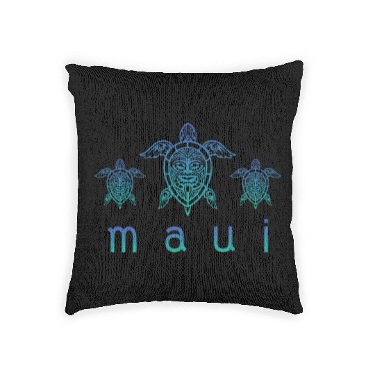 Maui Turtle Hawaii Maui Honolulu Aloha Hula Gift Woven Pillows