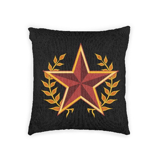 soviet star with laurels Woven Pillows