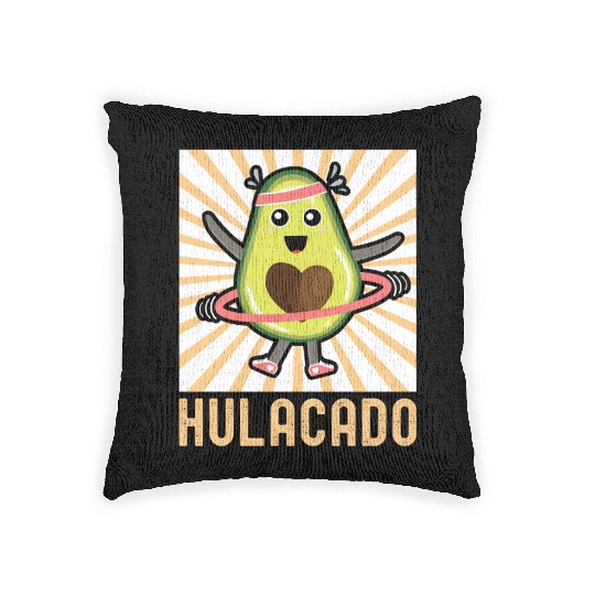 Hulacado Hulahoop Hula Hoop Fitness Avocado Woven Pillows
