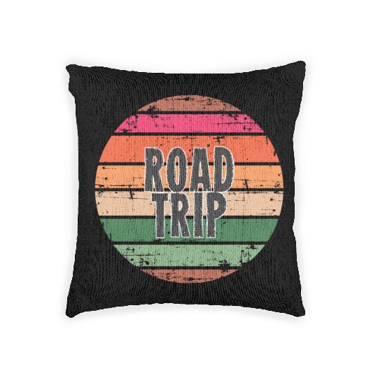 Road Trip orange Woven Pillows