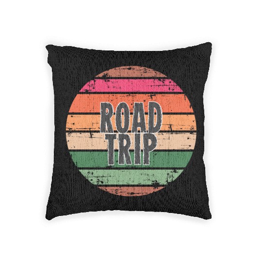 Road Trip orange Woven Pillows