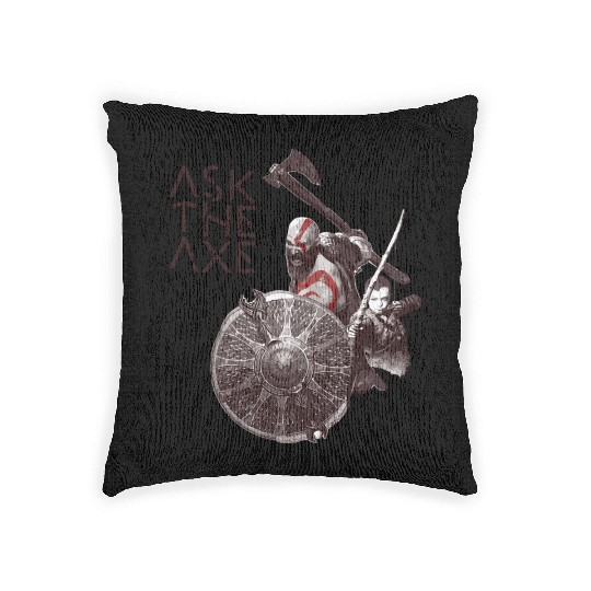 God Of War Ask The Axe Woven Pillows