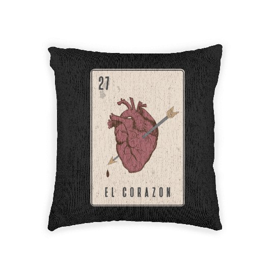 El Corazon Mexican Loteria Woven Pillows