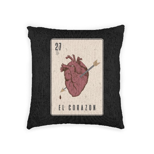 El Corazon Mexican Loteria Woven Pillows