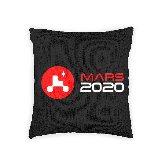 mars perseverance logo Woven Pillows