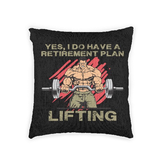 Retirement Plan Lifting Woven Pillows Old man Gym