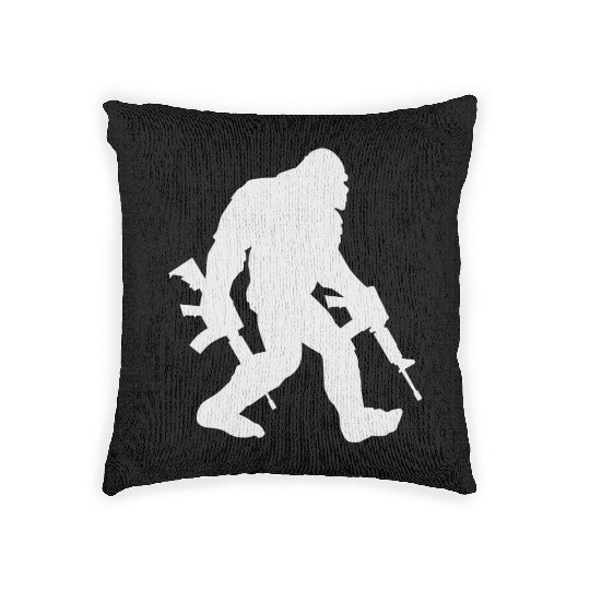 Bigfoot Silhouette Sasquatch Woven Pillows