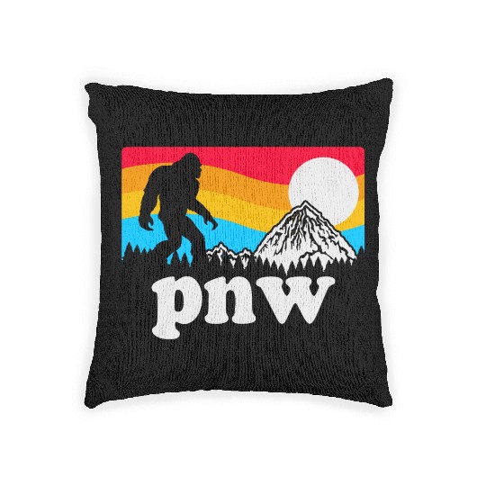PNW Pacific Northwest Bigfoot Woven Pillows