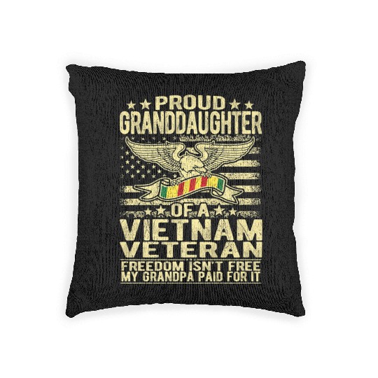Veteran Gift-Granddaughter Of Vietnam Veteran Us F Woven Pillows