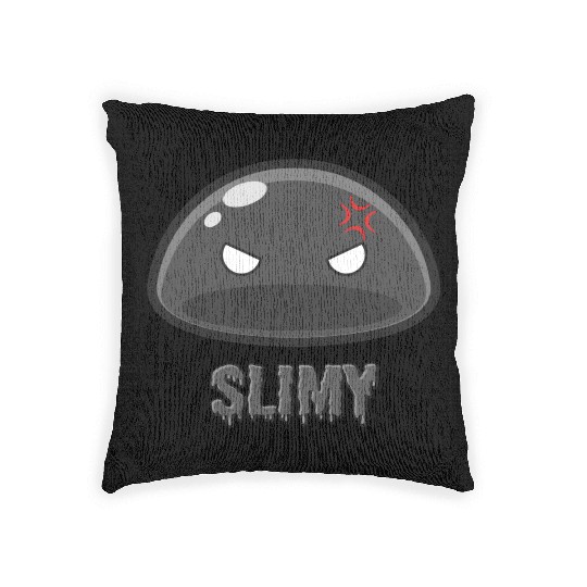 Cute Black Dungeon Slime Monster Weird Anime Woven Pillows