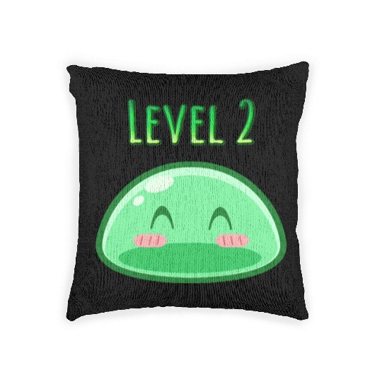 Cute Green Dungeon Slime Monster Weird Anime Woven Pillows