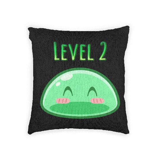 Cute Green Dungeon Slime Monster Weird Anime Woven Pillows