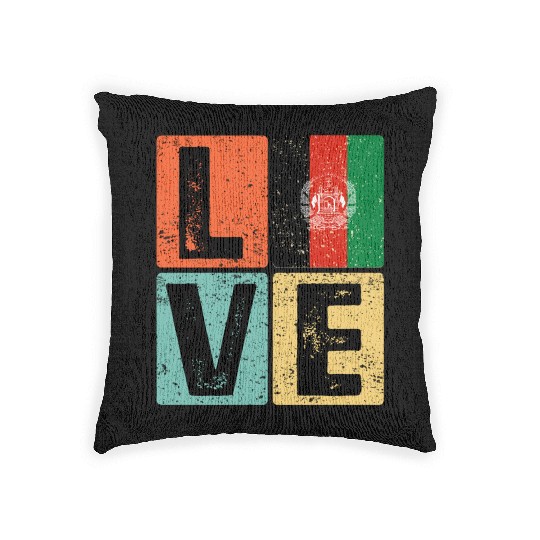 I Love Afghanistan Flag for Afghan Pride Woven Pillows