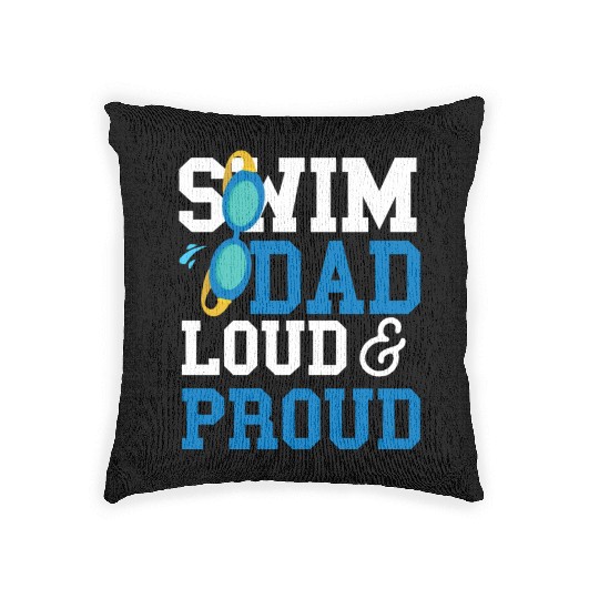 Swimming Swimmer Swim Dad Woven Pillows