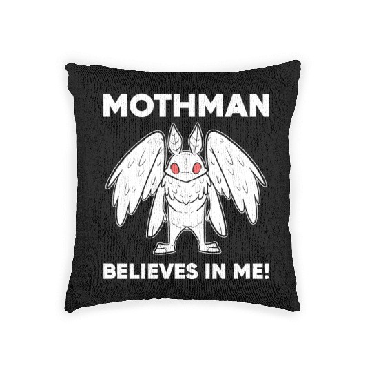 Mothman Believes In Me Woven Pillows