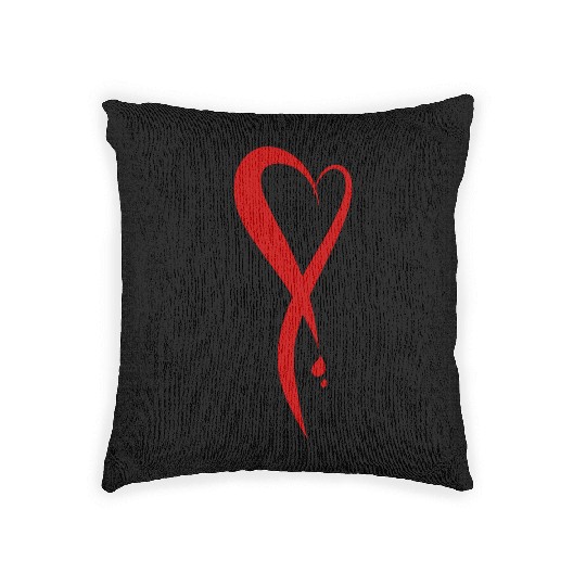 Heart bleeding, hand drawn Woven Pillows